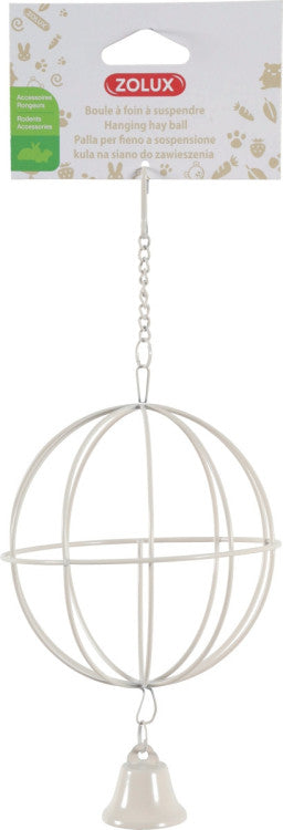 Metallic Hanging Hay Ball Beige 10 cm dia.