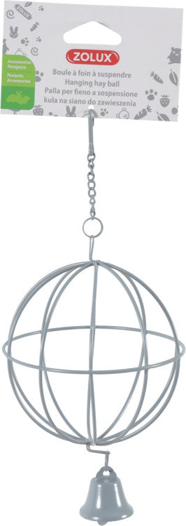 Metallic Hanging Hay Ball Grey 10 cm dia.
