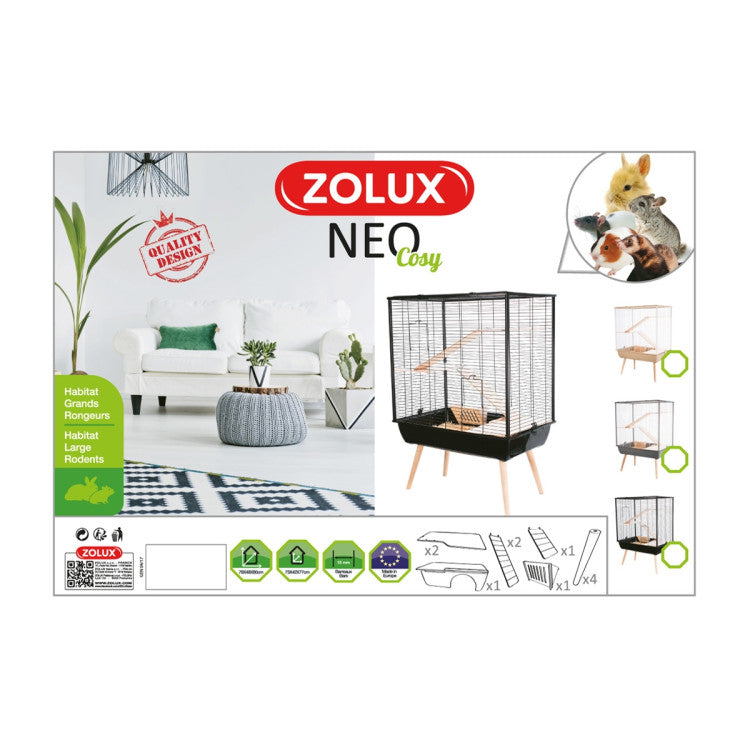 Neo Muki Large Rodent Cage Black