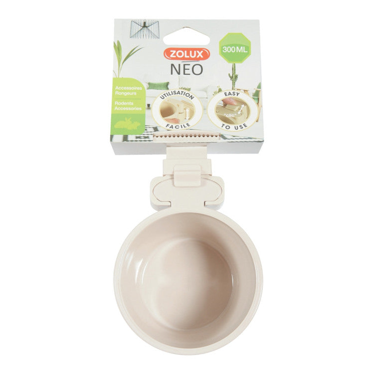Neo Rodent Cage Plastic Feeder Beige, 300 ml