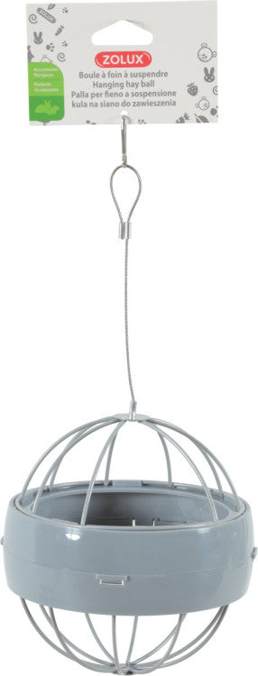Plastic Hanging Hay Ball Grey, 14 cm dia.