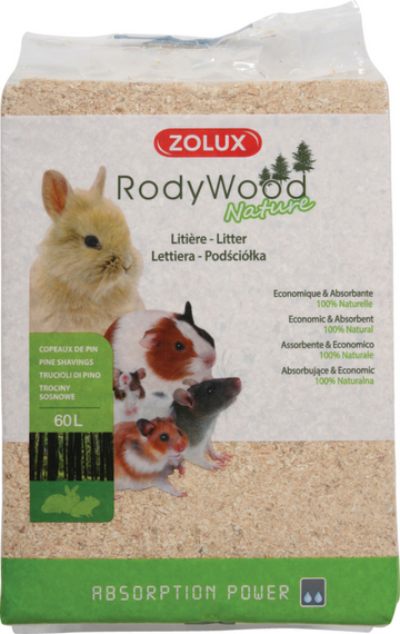 Rodent Litter Rodywood Nature 60 L