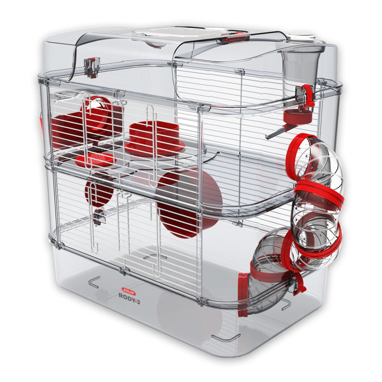 Rody 3 Duo Rodent Cage, Grenadine Red