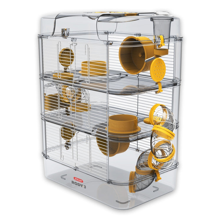 Rody 3 Trio Rodent Cage, Banana Yellow