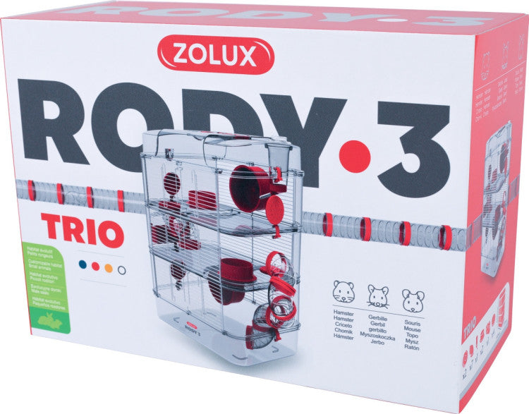 Rody 3 Trio Rodent Cage, Grenadine Red