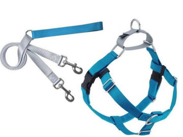 2 Hounds : Freedom No-Pull Harness and Leash - Turquoise / Large 1"