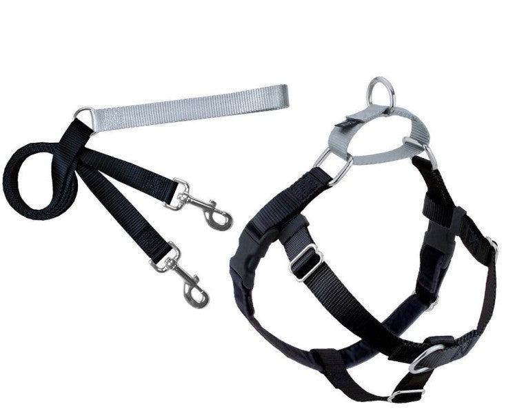 2 Hounds: Freedom No-Pull Harness and Leash - Black / Large 1"