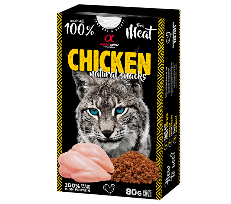Alpha Spirit Natural Snacks for Cats Chicken 80 g