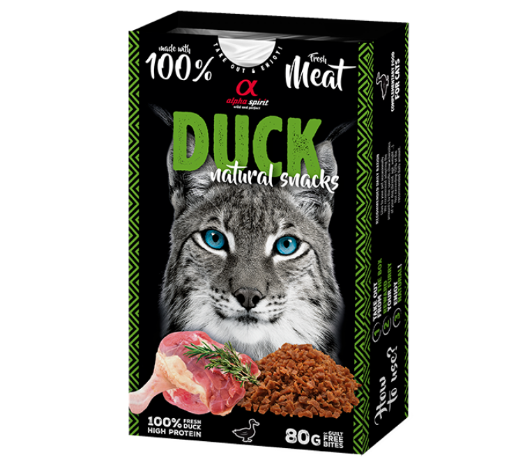 Alpha Spirit Natural Snacks for Cats Duck 80 g