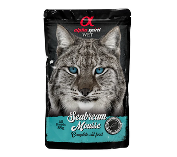 Alpha Spirit Seabream Mousse for Cats, 24 x 85 g Pouches