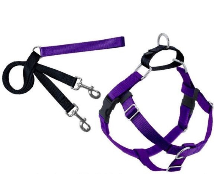 2 Hounds: Freedom No-Pull Harness and Leash - Purple / Medium 1"