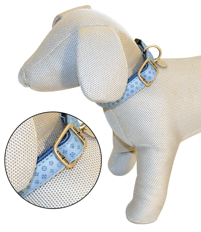 Mylord Leatherette Adjustable Dog Collar 48-70 x 2.5 cm, Largeight Blue