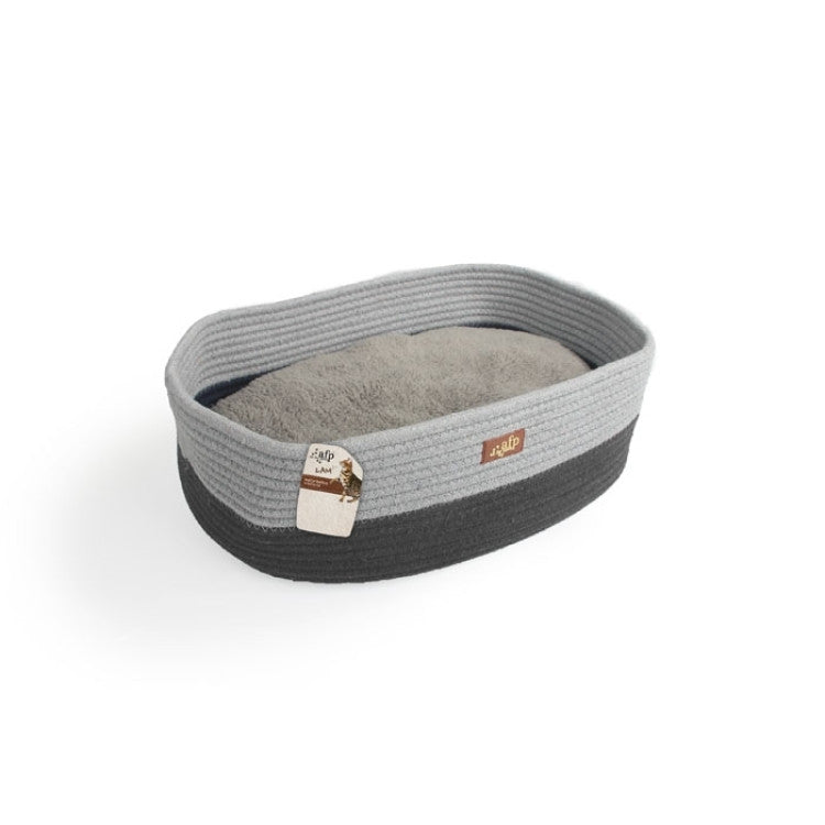 afp Oval Rope Cat Bed Grey