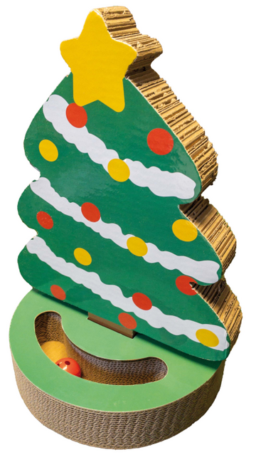 Bobby Cardboard Scratching Post Christmas Tree 56x44x45 cm
