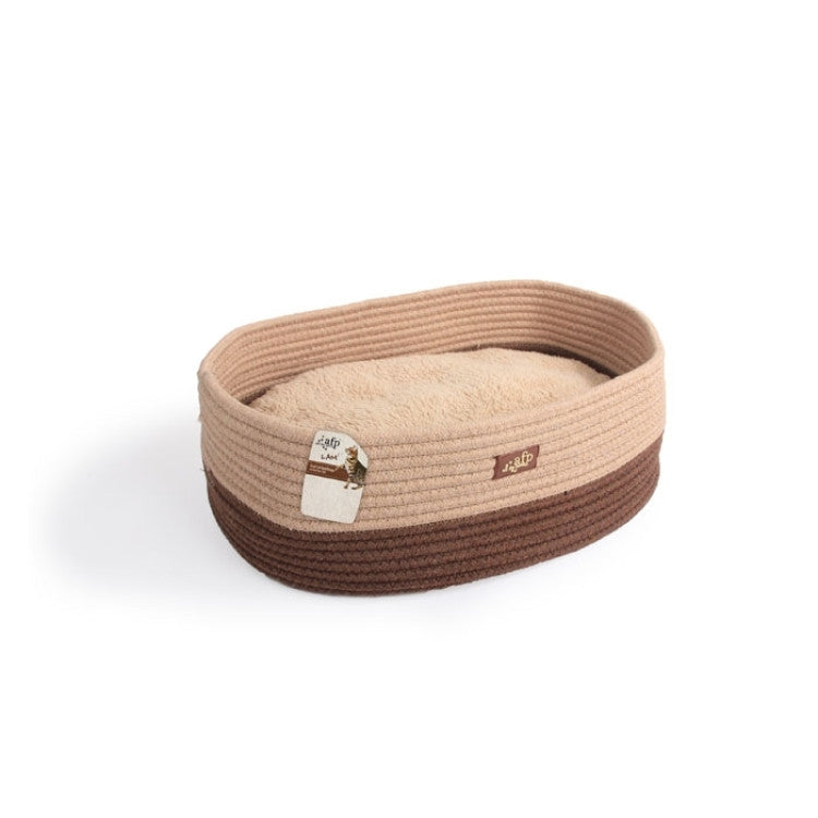 afp Oval Rope Cat Bed Tan