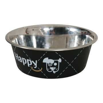 Happy Stainless Steel Dog Bowls Black