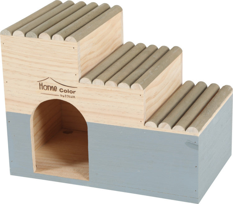 Home Color Wooden House With Round Timbers Grey, Large