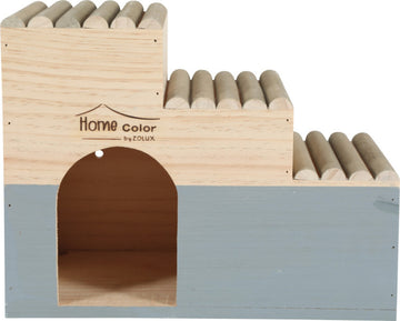 Home Color Wooden House With Round Timbers Grey, Large