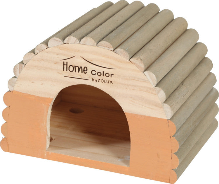 Home Color Wooden House With Round Timbers Orange, Medium