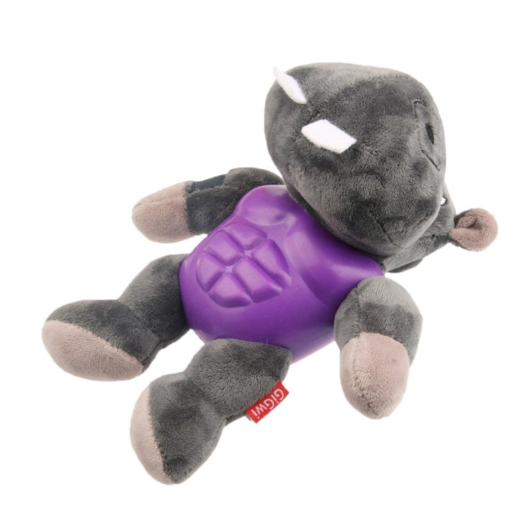 GiGwi Im Hero Armor Hippo TPR Plush with Squeaker Dog Toy