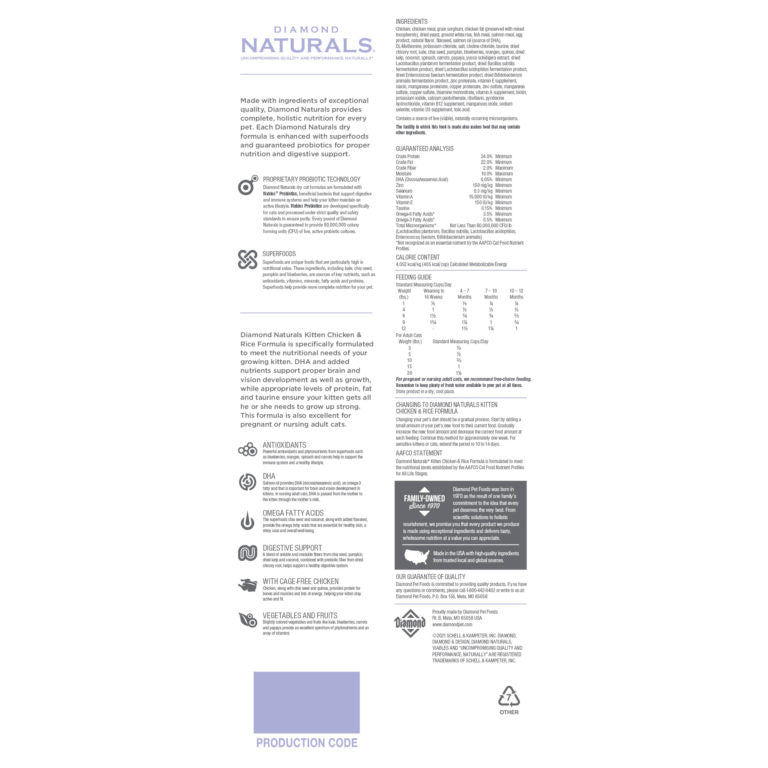 Diamond Naturals Kitten Chicken & Rice Formula