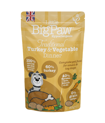 Little BigPaw Traditional Turkey & Vegetable Dinner Wet Dog Food 150g