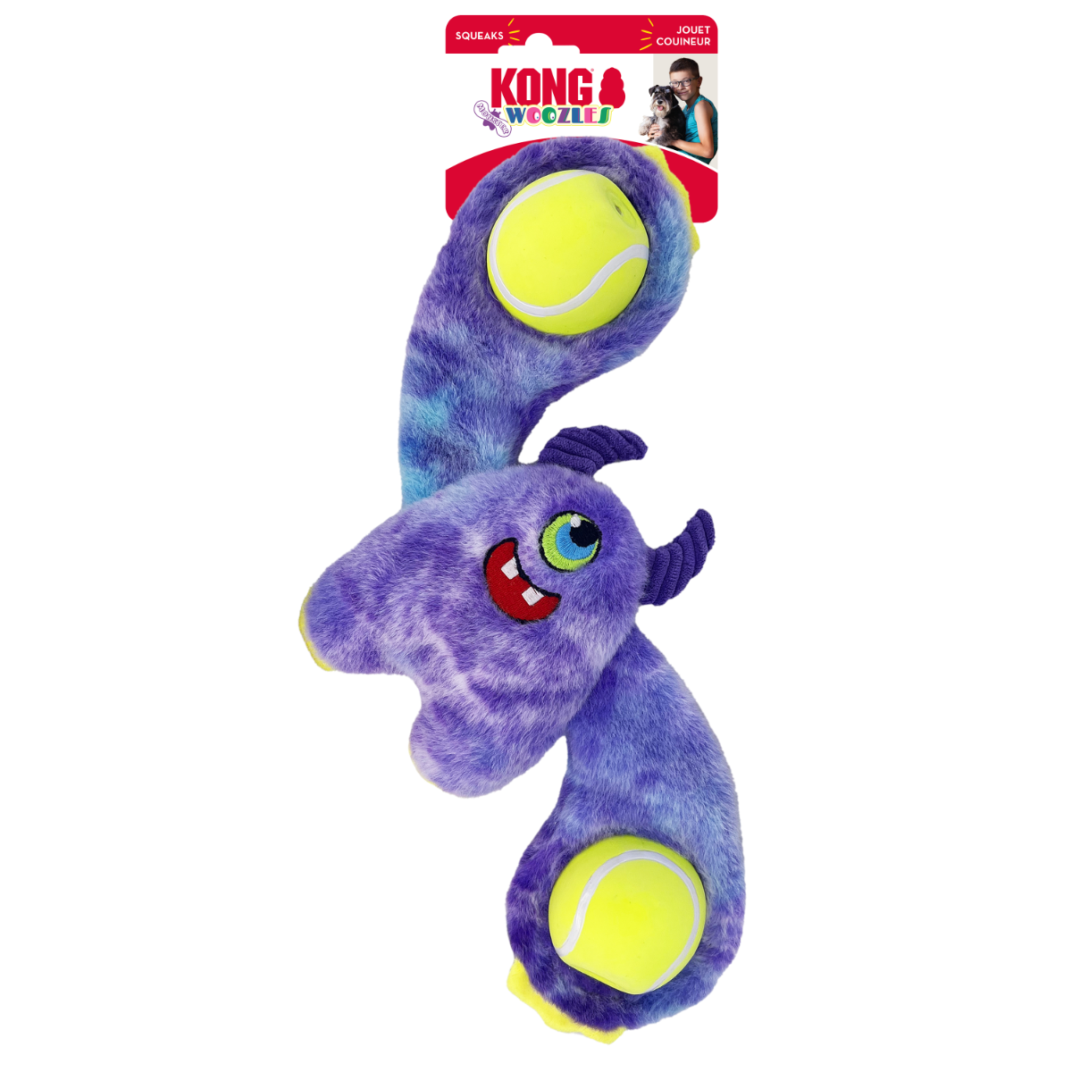 Kong Woozles Monster Squeaker Plush Dog Toy