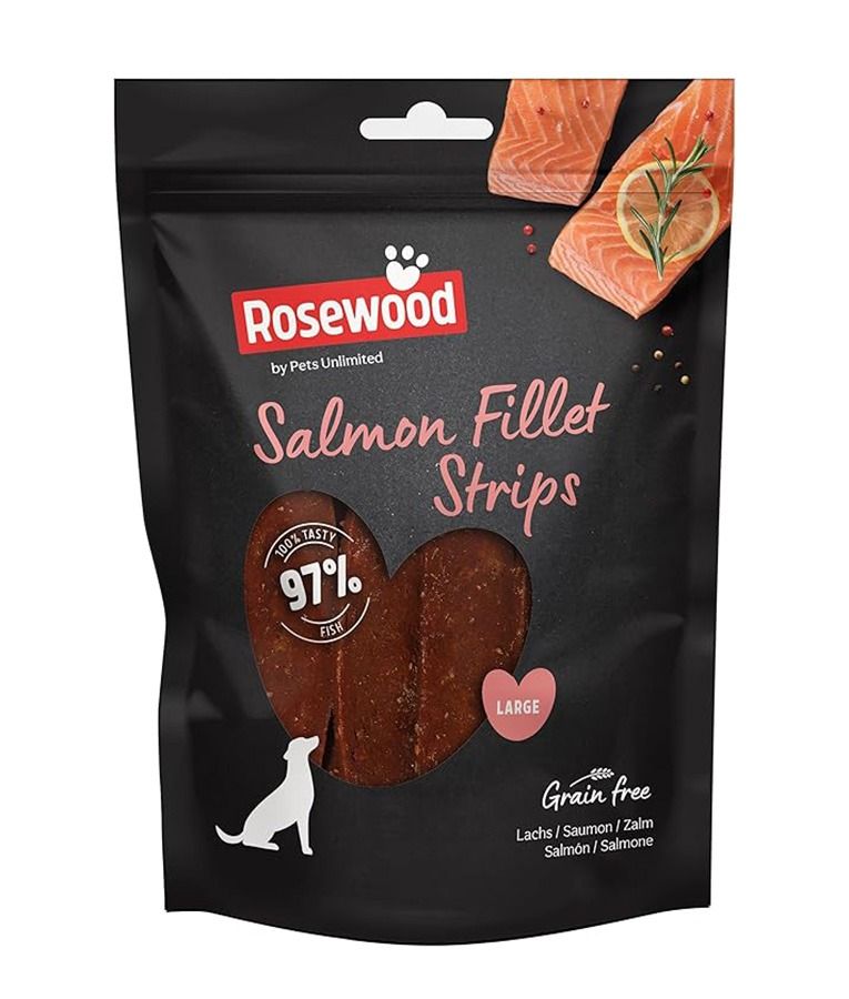 Pets Unlimited Salmon Filet Strips Large Dog Treats 150g