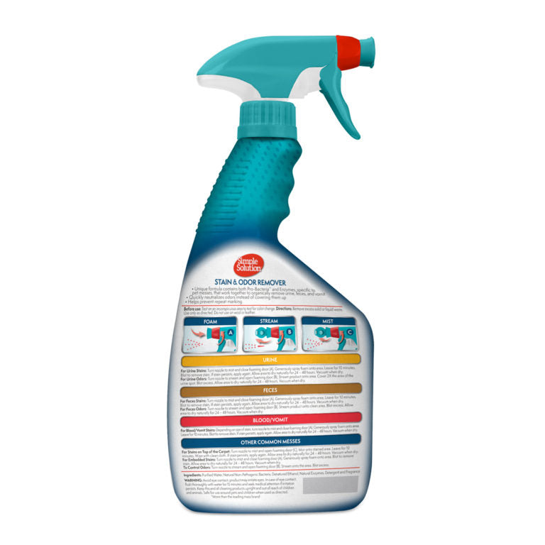 Simple Solution Pet Stain & Odor Remover, Floral Fresh Scent 32 OZ