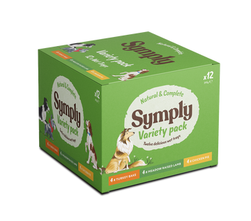 Symply Turkey Bake, Meadow Raised Lamb, Chicken Pie Variety Pack Wet Dog Food 12 x 395g