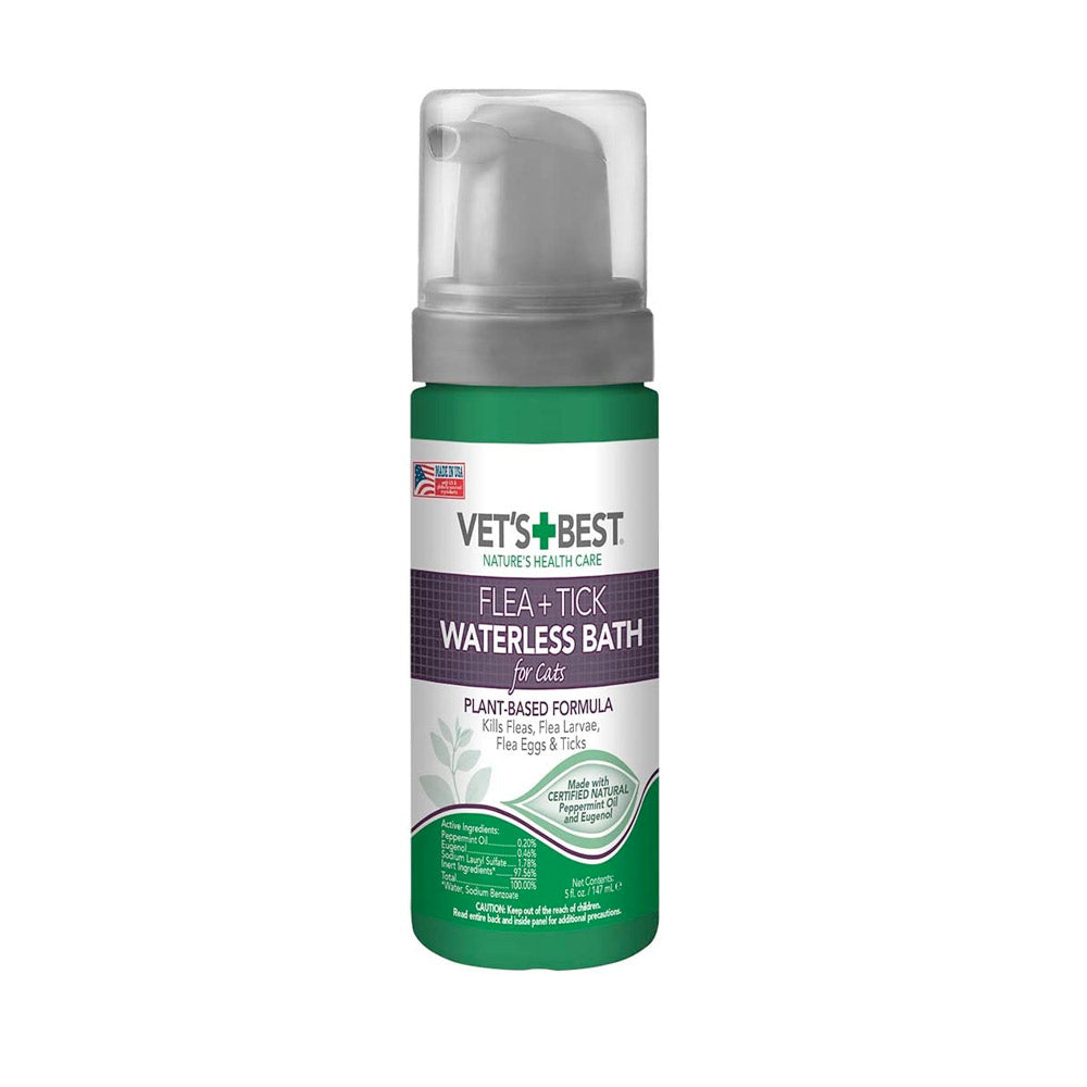 Vet’s Best Flea and Tick Waterless Bath Foam for Cats 5oz