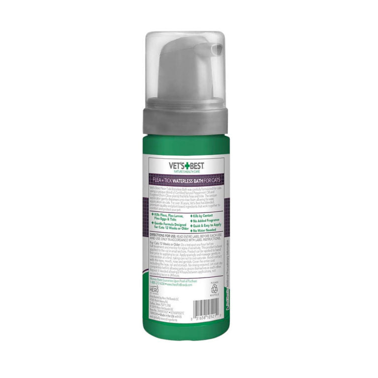 Vet’s Best Flea and Tick Waterless Bath Foam for Cats 5oz